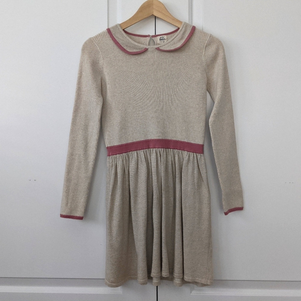 Mini Boden Knit Dress with Pink Trim Sz. 11-12 yrs